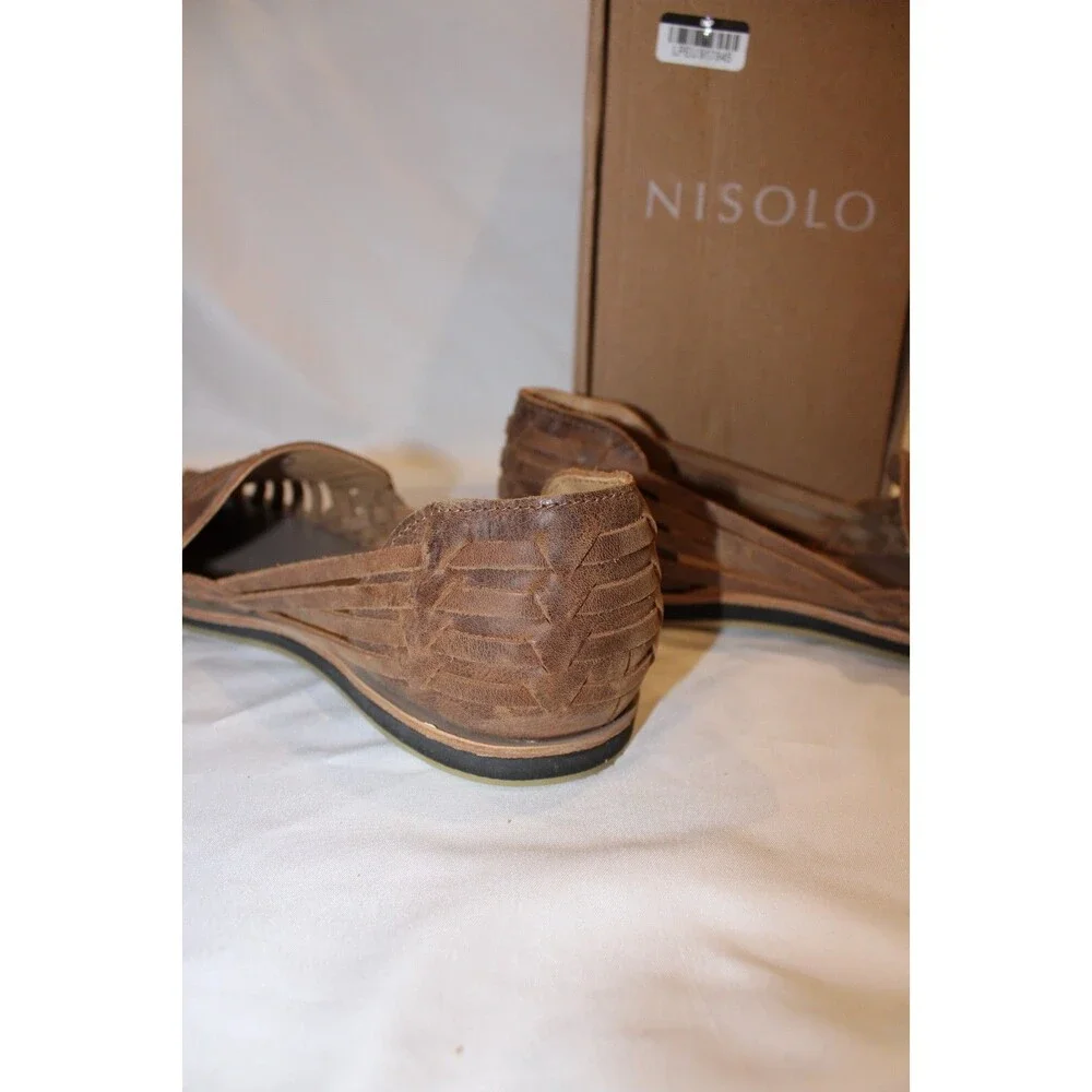 Nisolo Leather Sandal Huarache Men's TOBACCO BROWN NIB SZ 13 MSRP $150